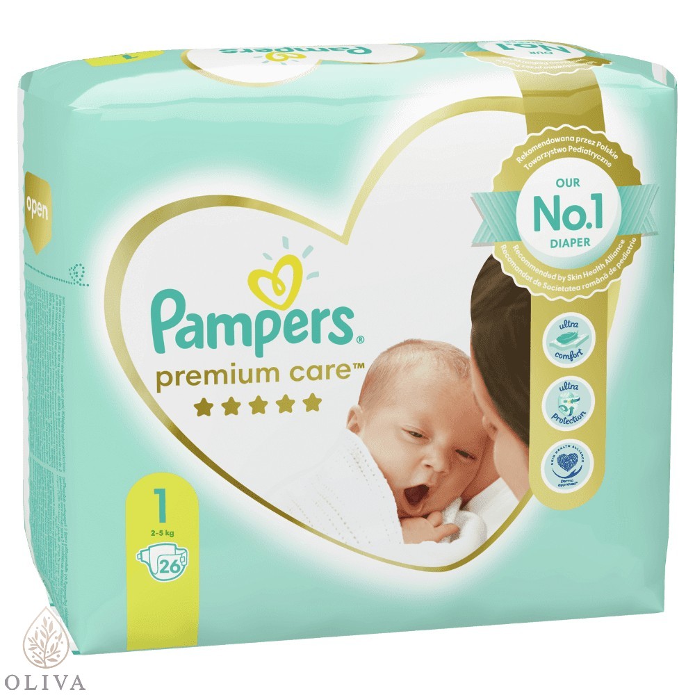 PAMPERS Premium Care Пелени за бебиња бр. 1 (2-5 кг), 26 пелени