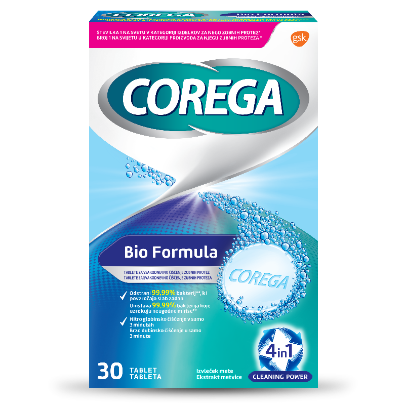 Corega Bio таблети за протези 30/1